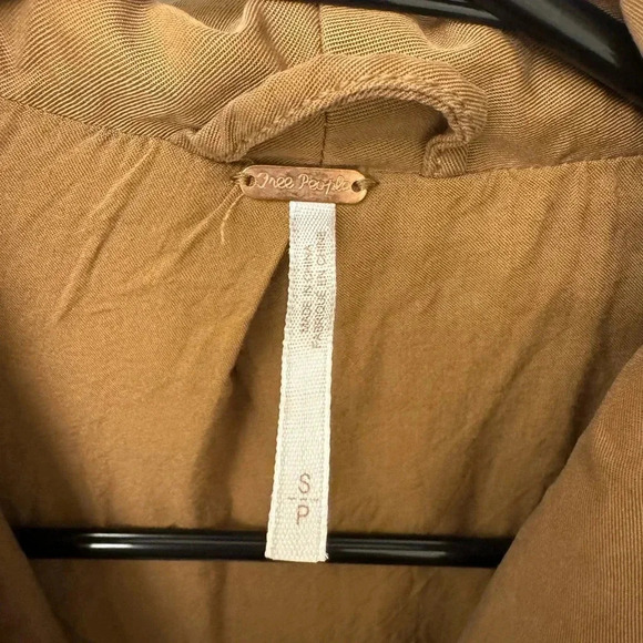 Free People Brown Blazer Jacket w Decorative Buttons Collared Neck - Picture 2 of 9